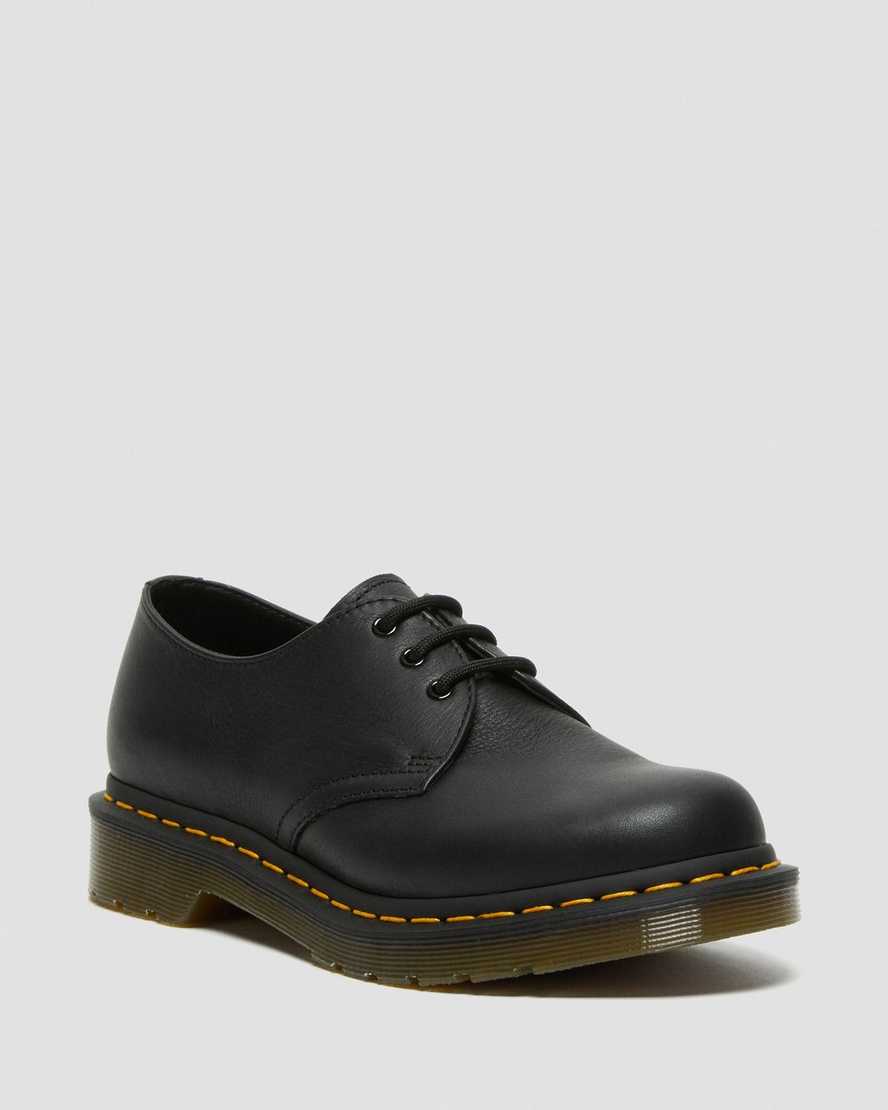 Dr. Martens 1461 Virginia Nahka Naisten Juhlakengät - Mustat Kengät [481-BICVTN]